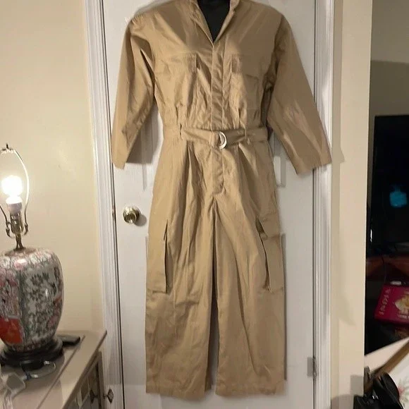Levi’s Khaki Camel Belted Flight Suit XL - Picture 2 of 10
